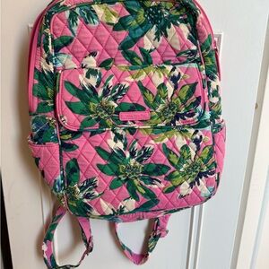Vera Bradley Pink and Green Floral Backpack